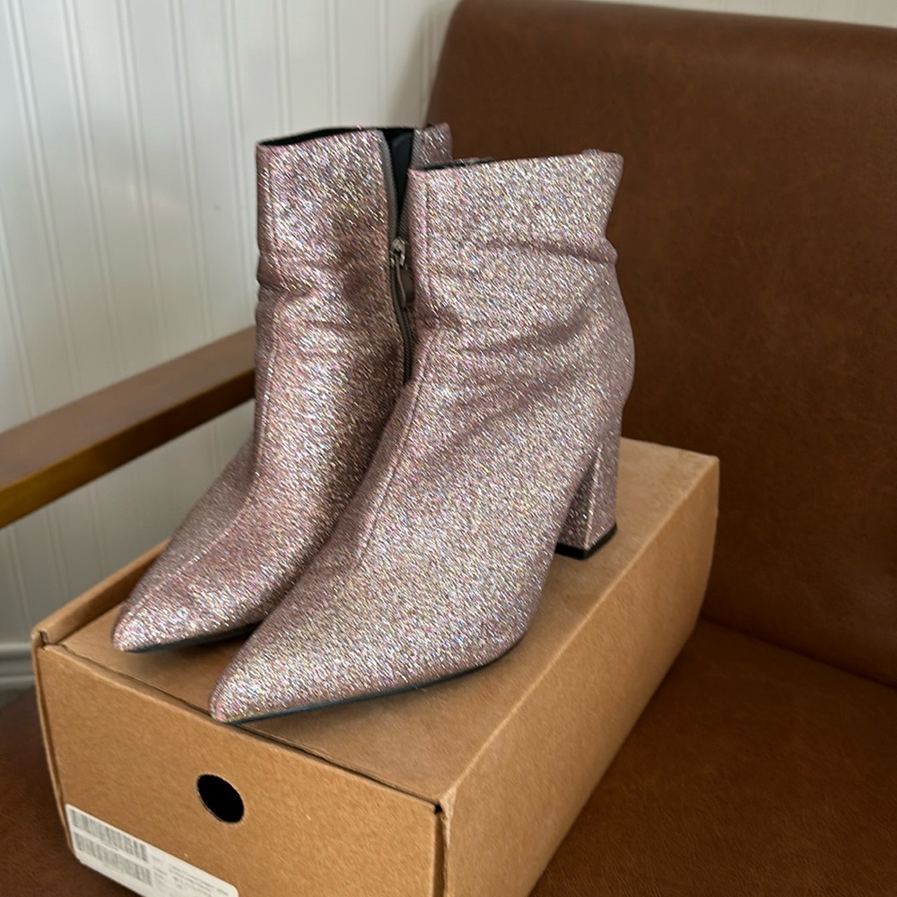 Multi glitter healed ankle boots
